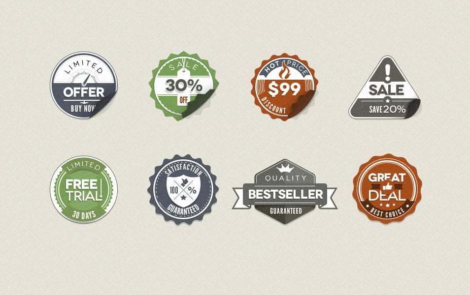 Psd Modern Vintage Stickers Badges