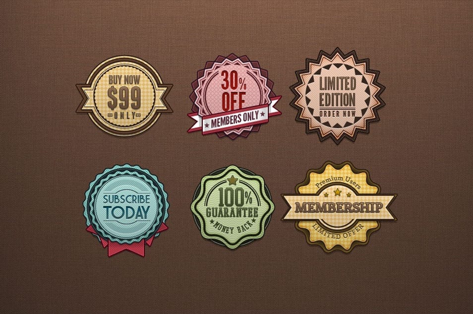 Psd Retro Badges Vintage