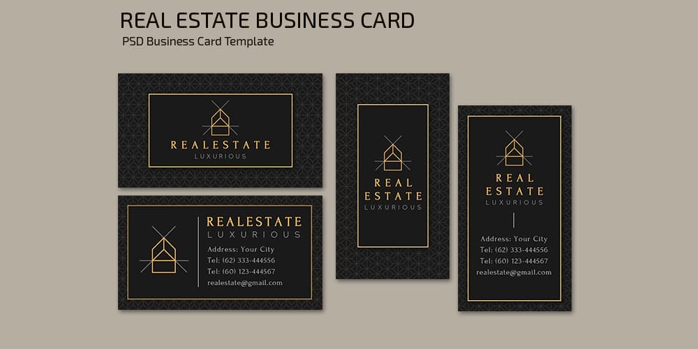 Real Estate Buiness Card Template in PSD