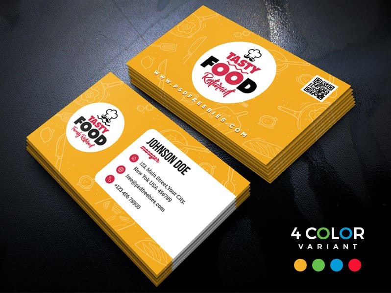 Restaurant Business Cards PSD