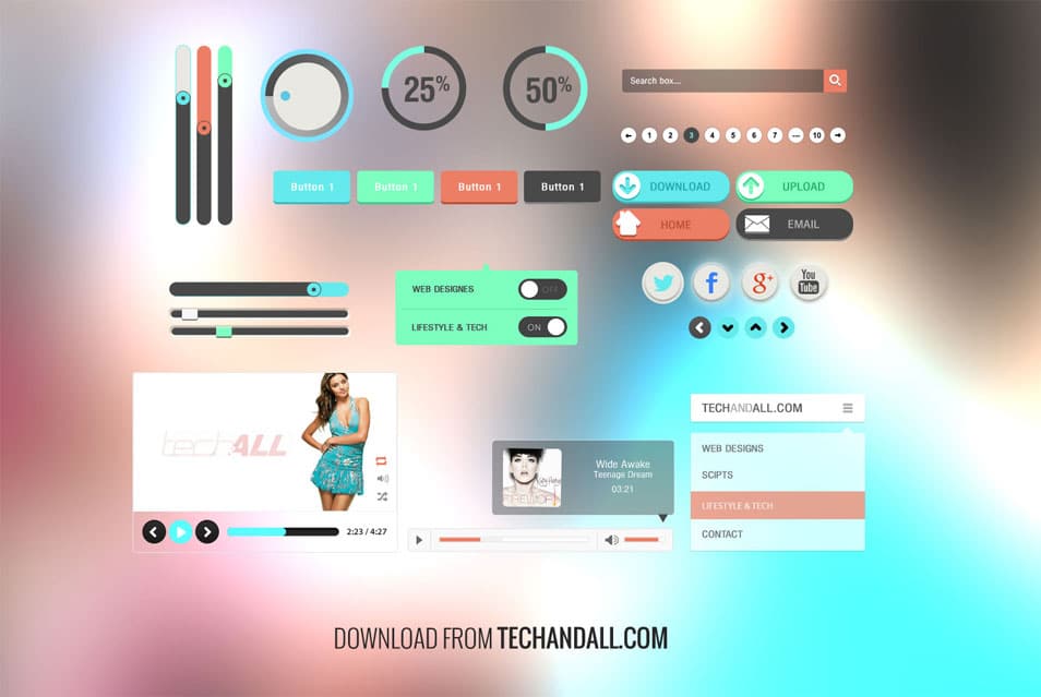 Simple UI Kit with Flat Colors