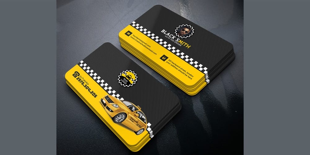 Taxi Driver and Identity Card PSD