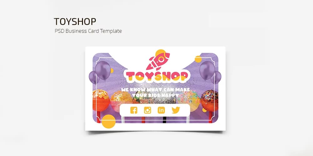 Toyshop Business Card Template PSD