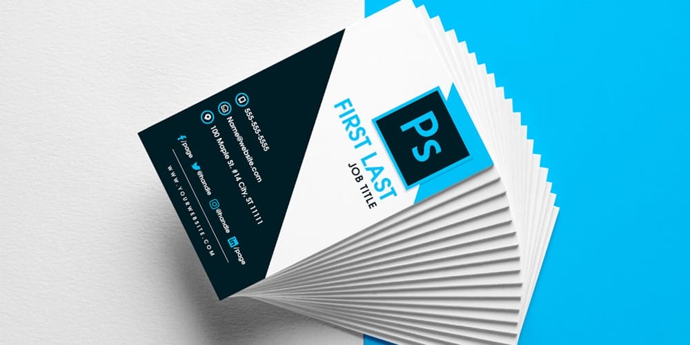 Vertical Business Card Template PSD
