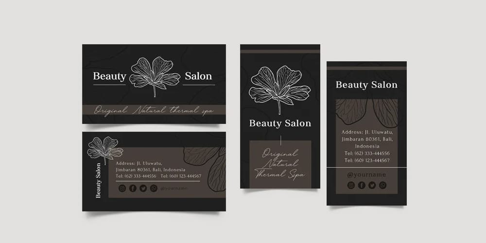 business card for a beauty salon