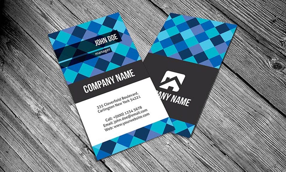  creative diagonal pixels business card template