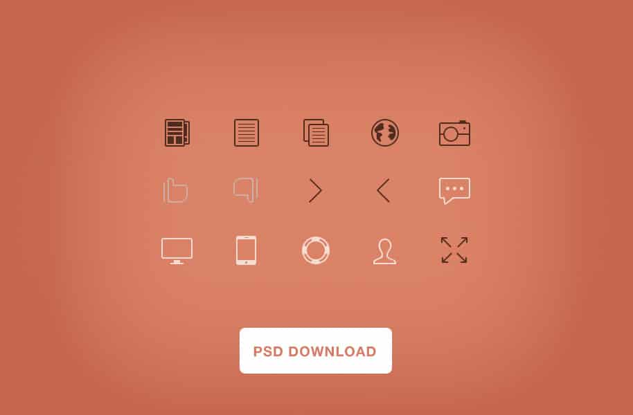thin icons psd