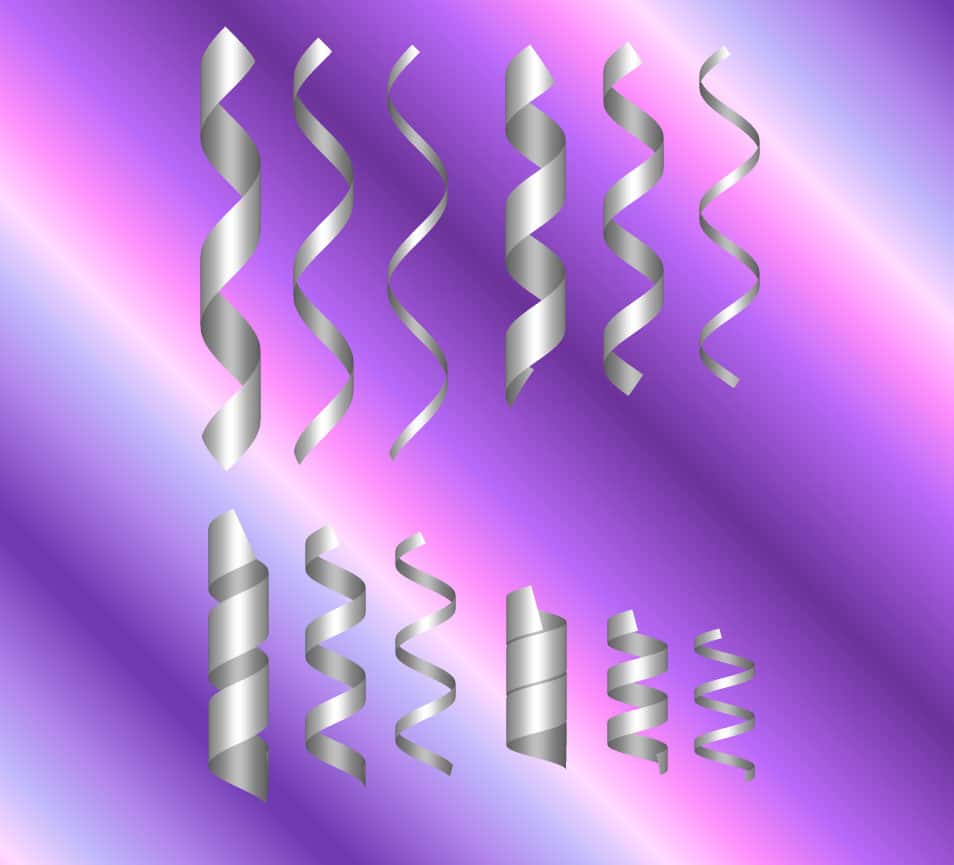 12 Curled Ribbon Templates-PSD