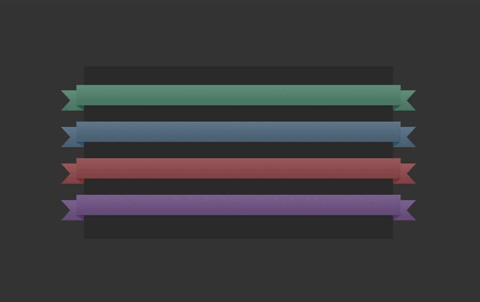 4 Colored Ribbons PSD