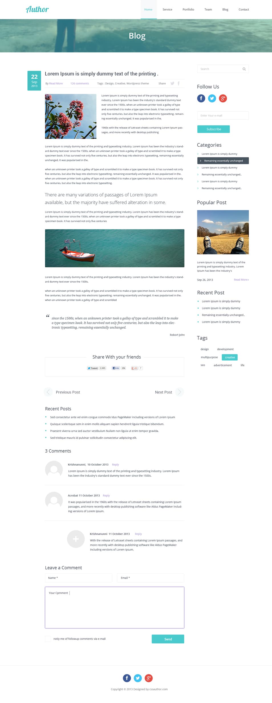 Agency Website Template PSD_Blog Inner Page_cssauthor.com