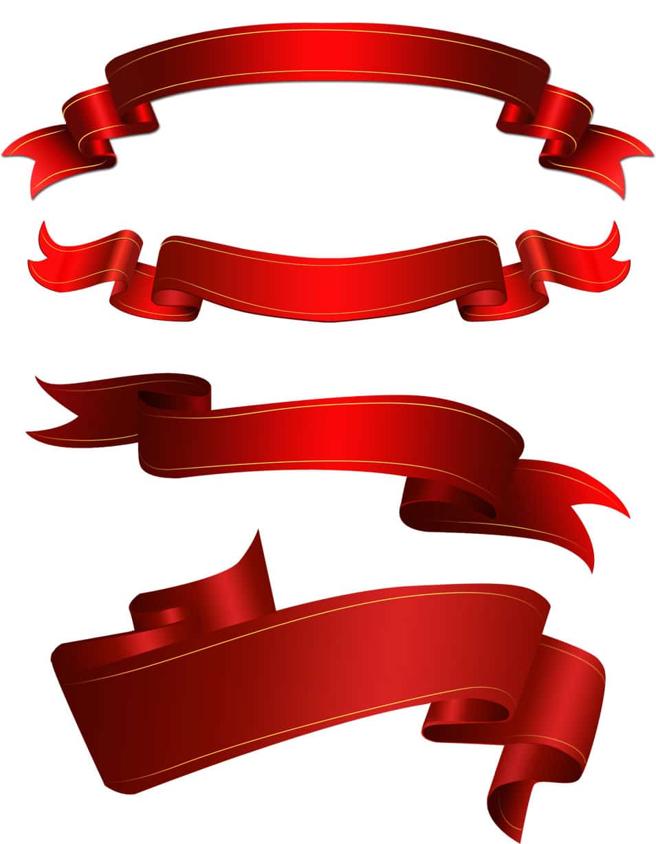 Free PSD Red Ribbons