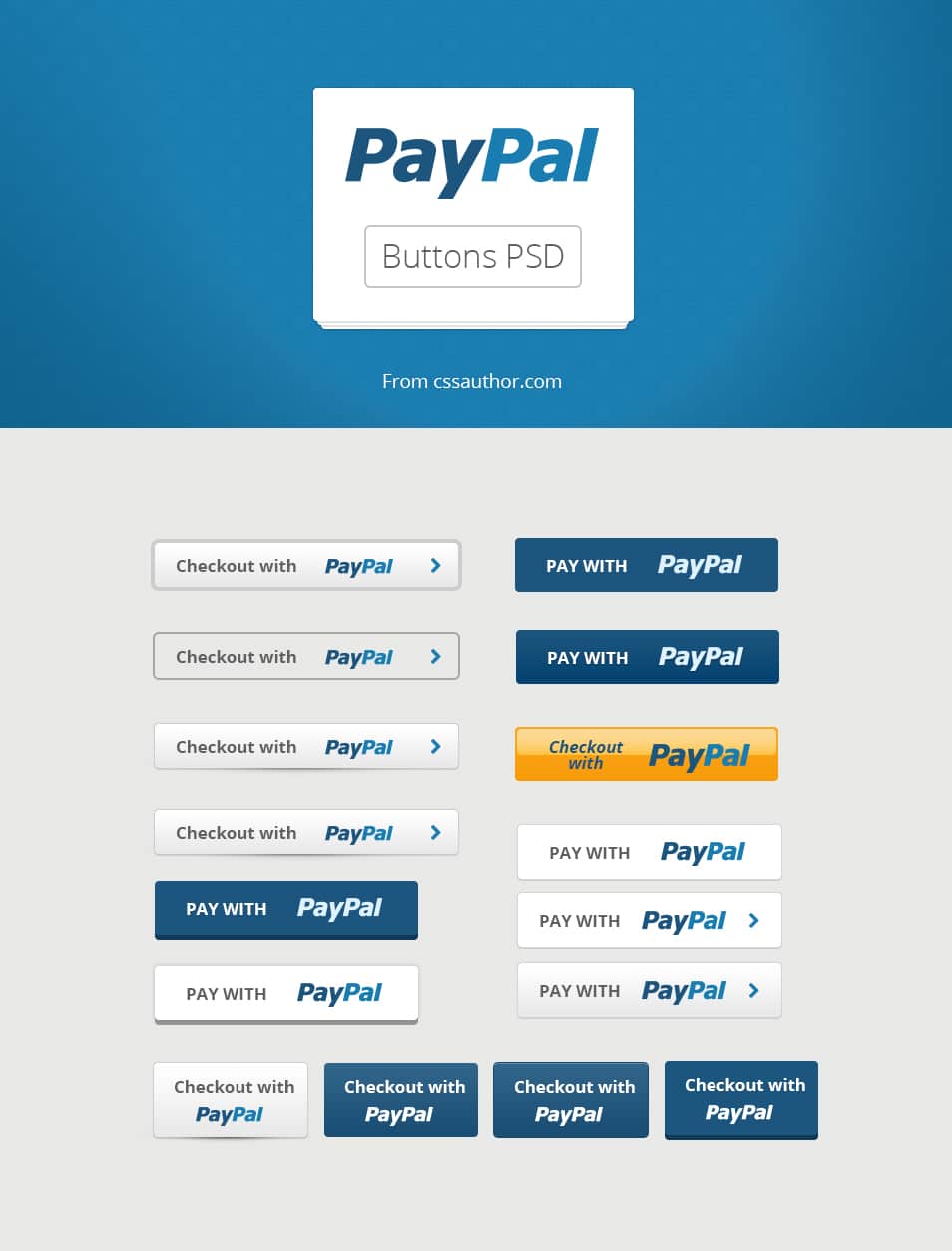 Free Paypal Buttons PSD