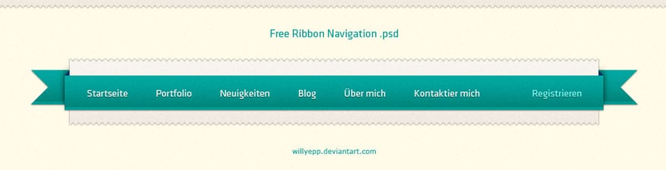 Free Ribbon Navigation PSD