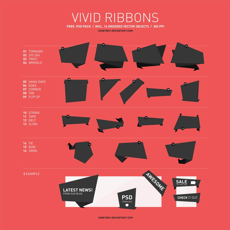 Free Vivid Vector Ribbon Pack
