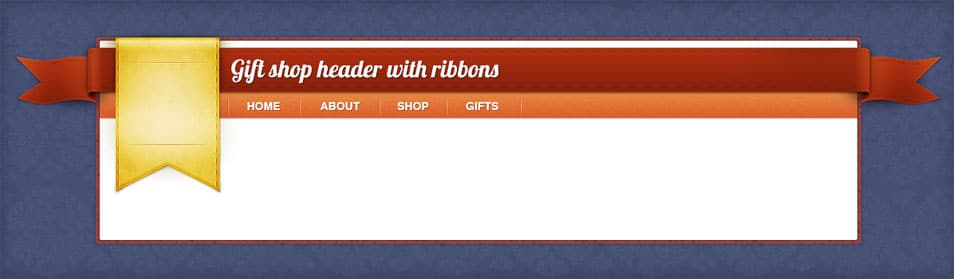 Ribbon Header PSD 