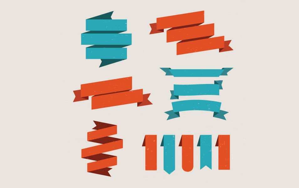 Set Of Vector Ribbons Vector Graphic