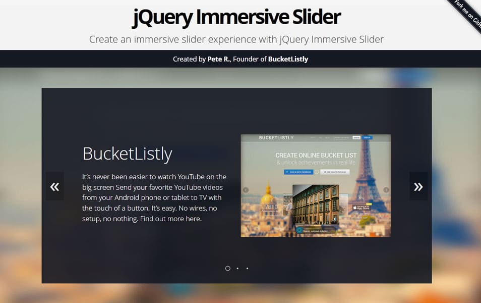 jQuery Immersive Slider