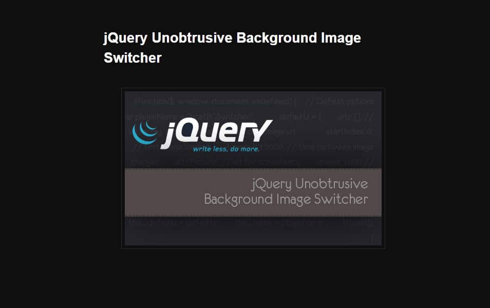 jQuery Unobtrusive Background Image Switcher