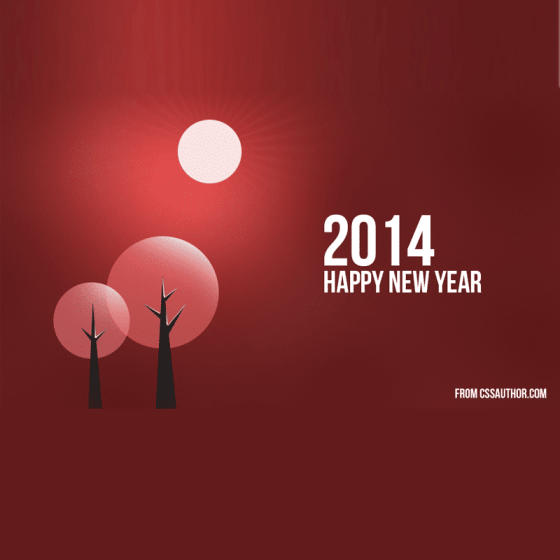 2014 New Year Greeting Cards PSD