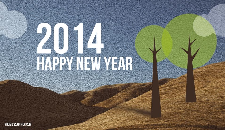 2014 New Year Greetings Card PSD_1