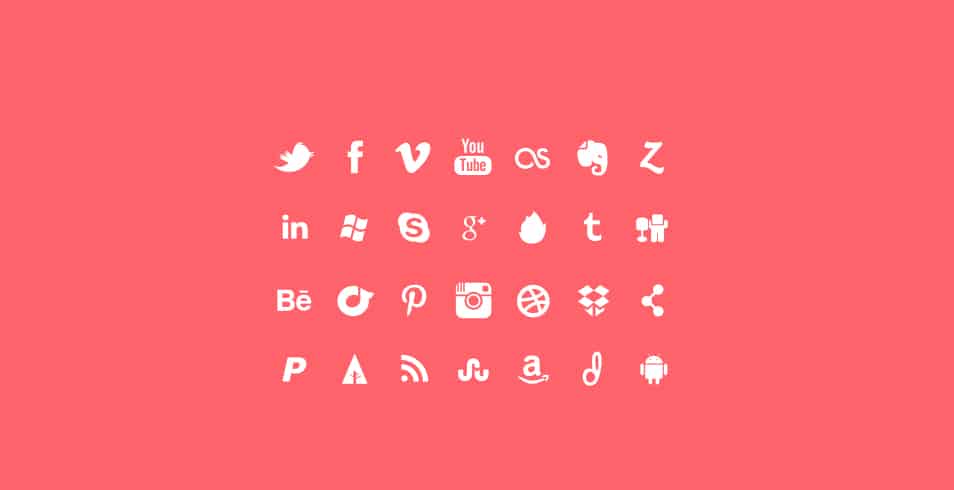 28 Social Media Icon Set