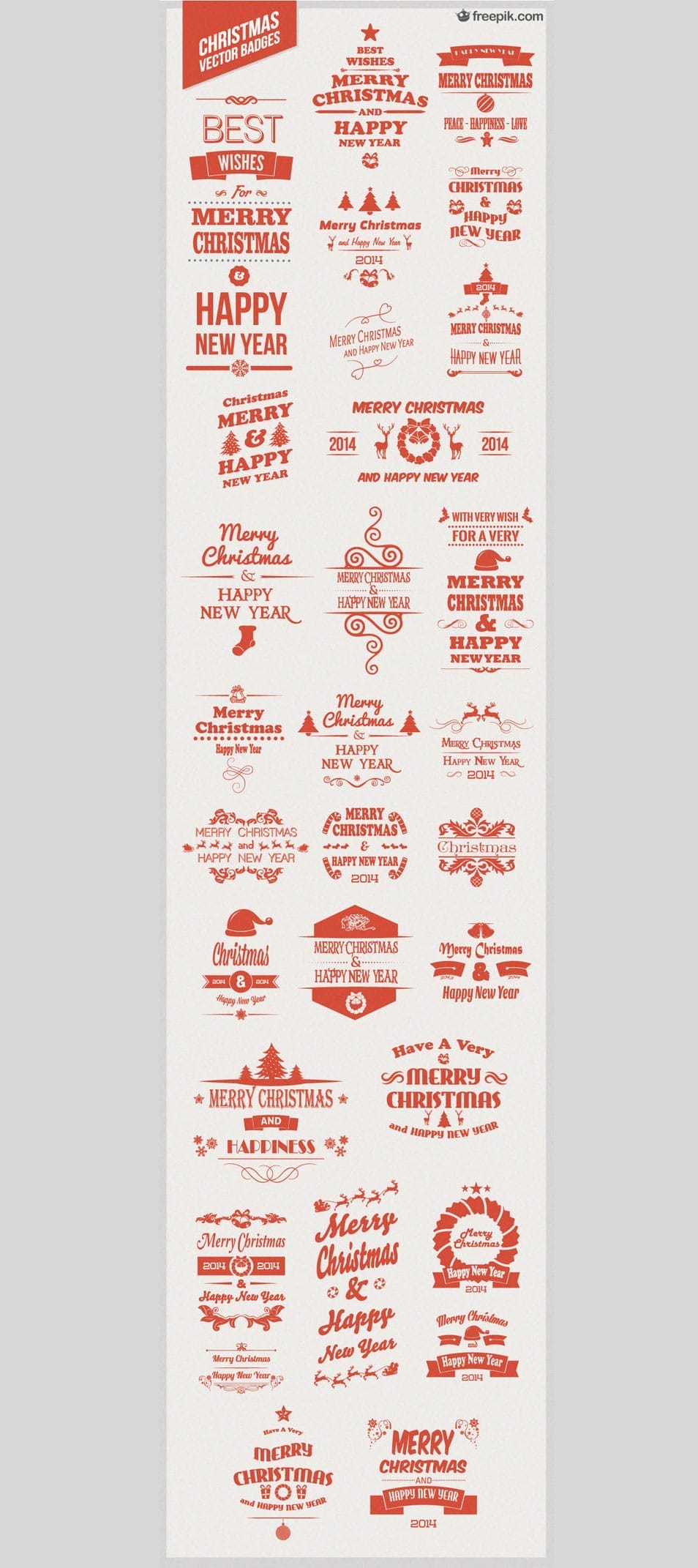 30 Christmas Vector Badges