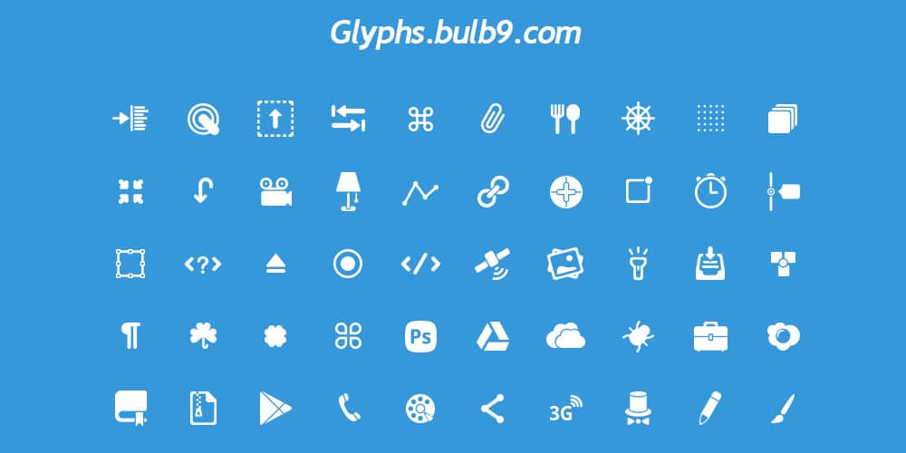 50 Glyphs PSD