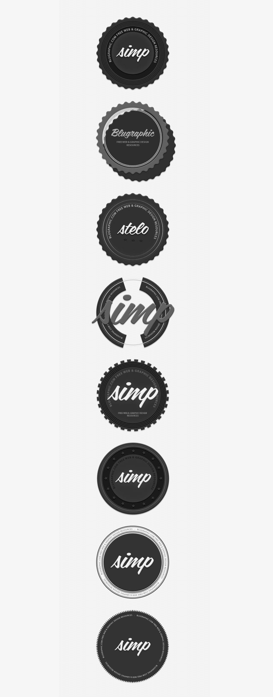 8 Circle Vintage Psd Badges (Vector / Psd)
