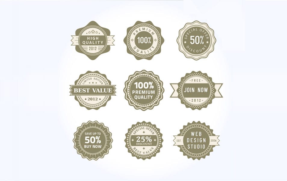 9 Free Vector Badges and Labels