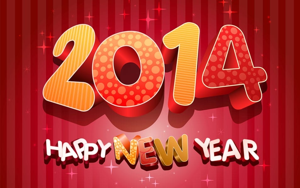 Abstract Free 2014 Happy New Year Wallpaper 