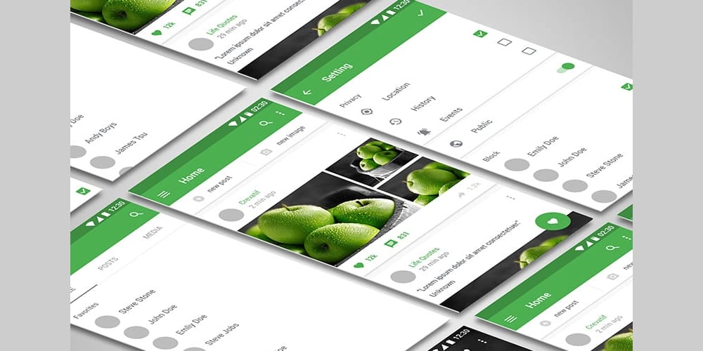 Android Material Design UI Kit PSD