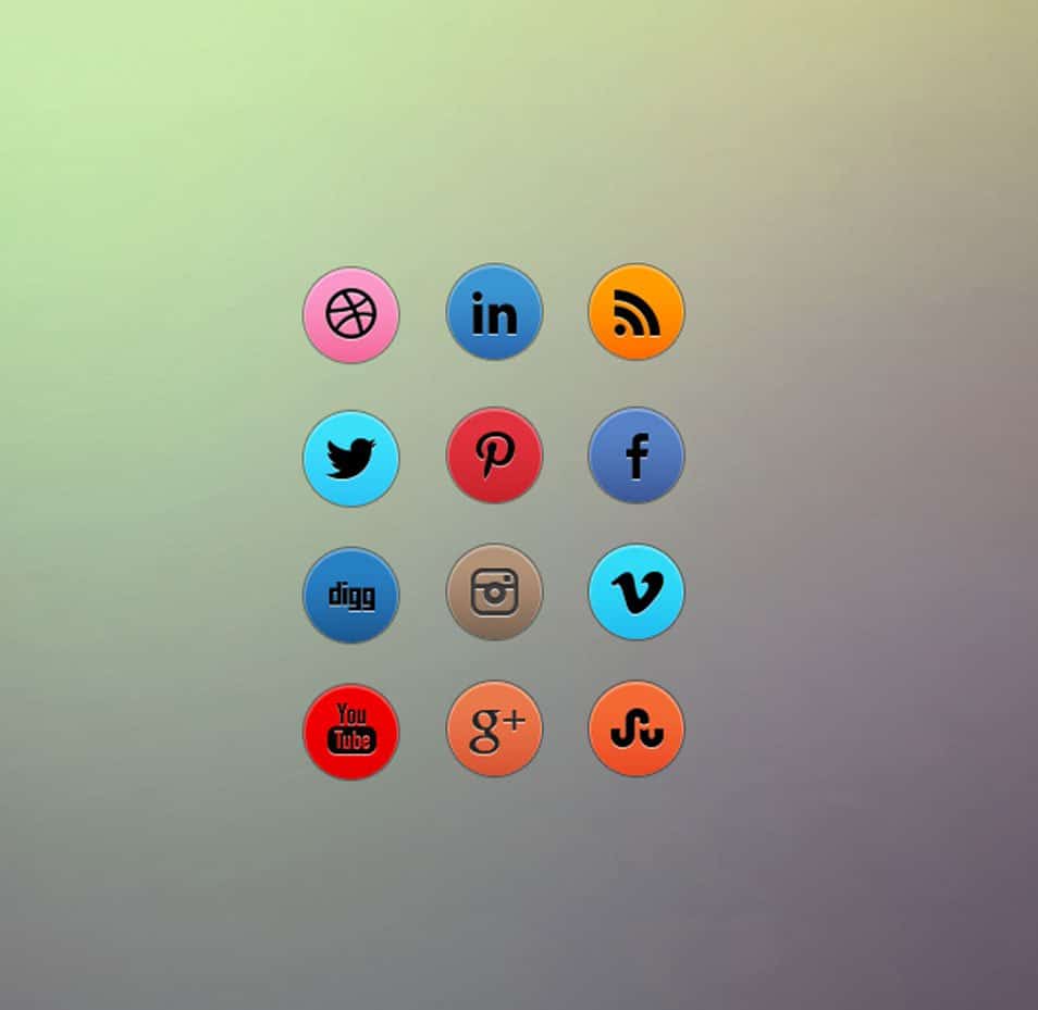 Awesome free circular social media icon set