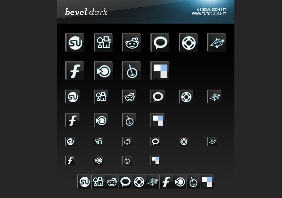 Bevel Dark Social Icons