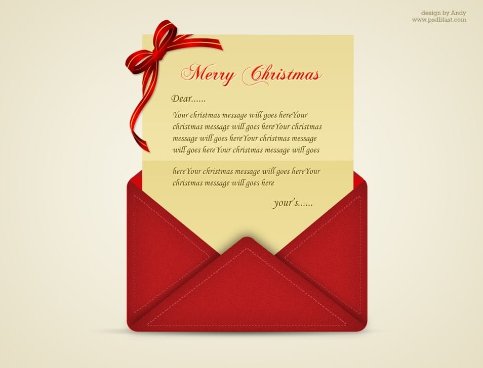 Christmas greetings letter PSD