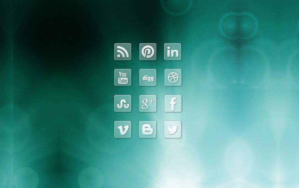 Clear Transparent Social Media Icons