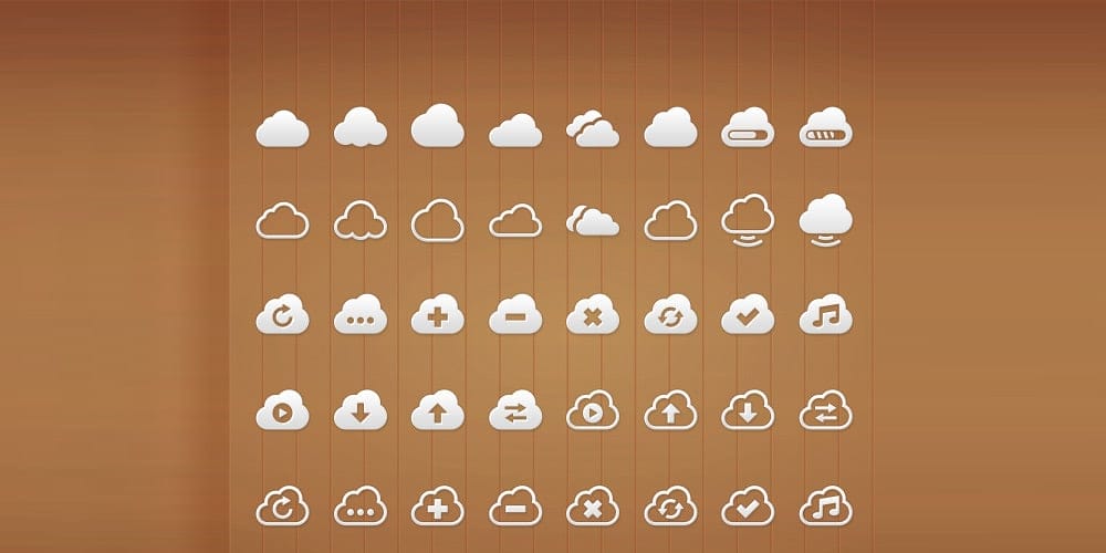 Cloud PSD Icon Set