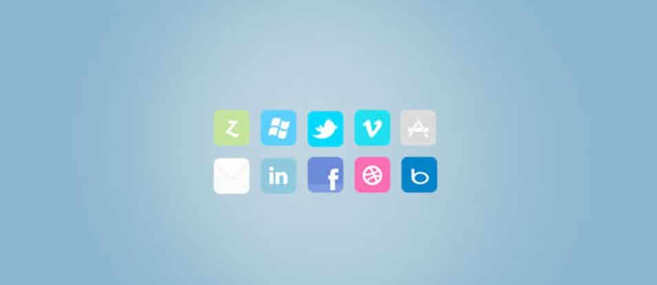 Complete Flat Social Icon Set
