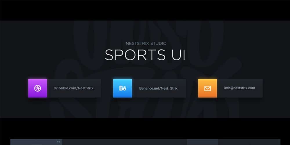 Dark Sports UI Kit PSD