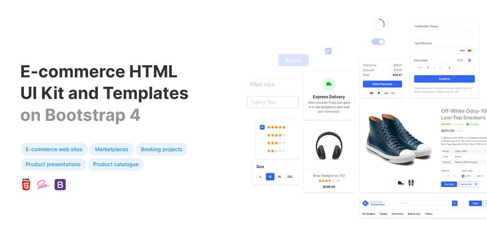 E-commerce HTML UI Kit and Templates