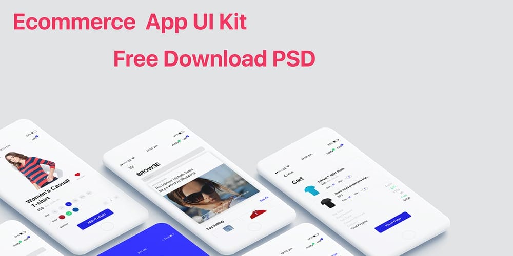 Ecommerce App UI Kit PSD