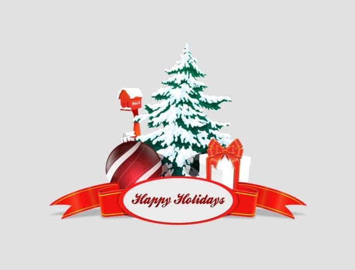 Christmas card mistletoes ribbon template vector illustration Free Christmas Greeting Cards, Icons ,Decorative Elements,Backgrounds(PSD, AI)