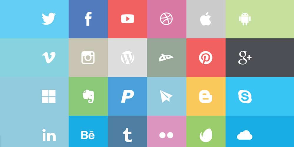 Flat Social Icon Set