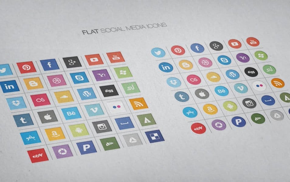 Flat Social Media Icon Vectors