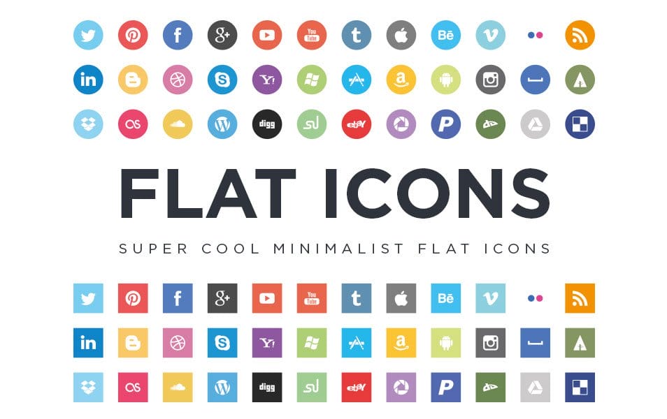 Flat Social Media Icons EPS