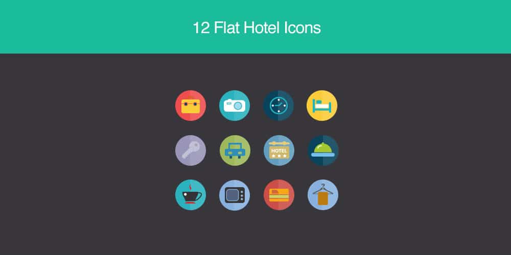 Free 12 Flat Hotel Icons