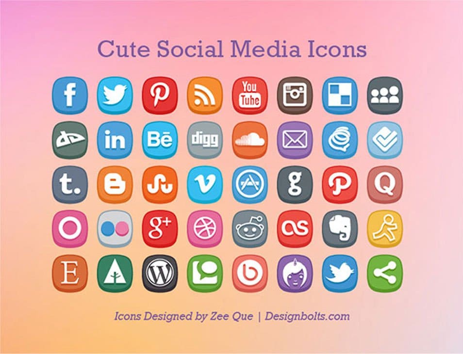 Free Cute Social Media Icons