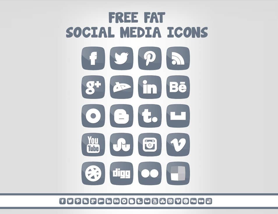 Free Fat Social Media Icon Set