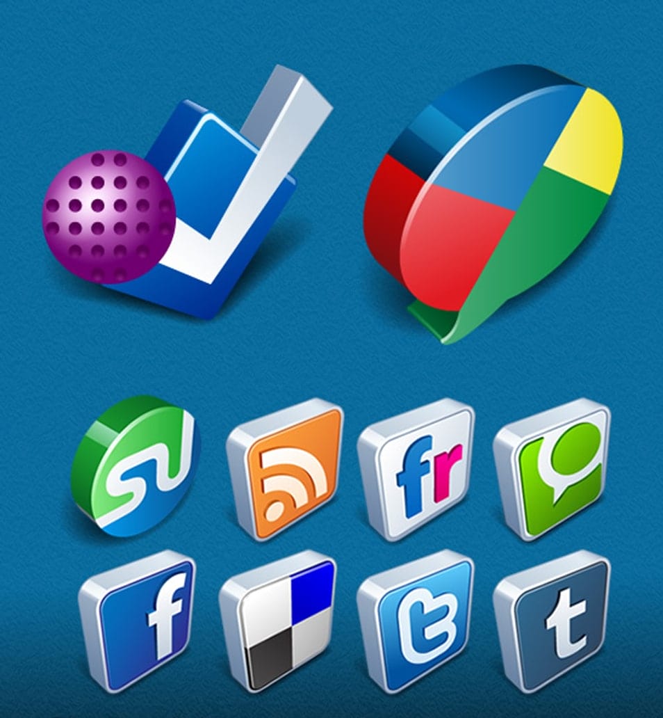 Free Icon Pack: Vector 3D Social Icons