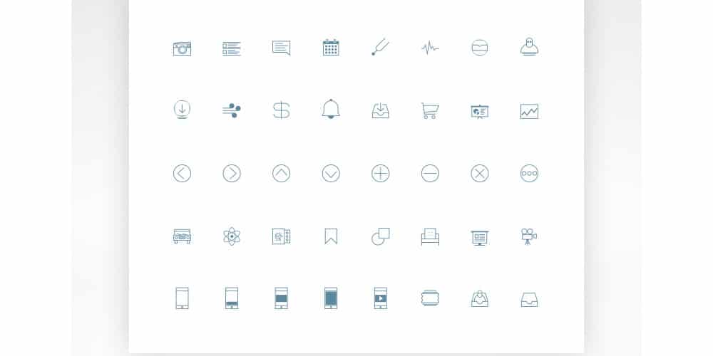 Free Line Icons PSD