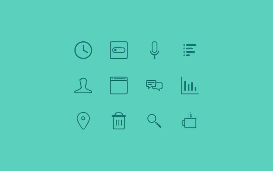 Free PSD – Teal Icons